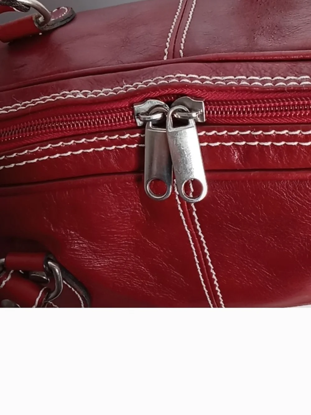 Valentine Paris Embossed Leather Bag in Rich Wine Red